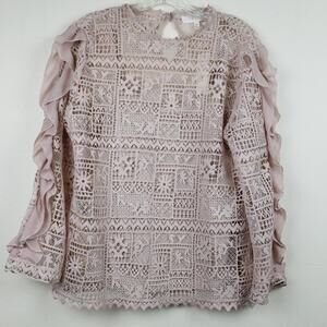 A diva | Blush Crochet w/Ruffles Top